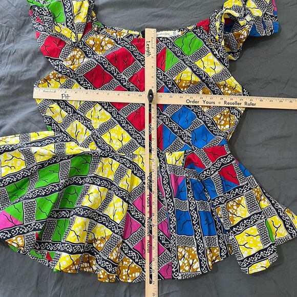 Shenbolen Top Womens Size 2XL Maxi Flared Long Shirt African Print Ankara NWT - Picture 6 of 10